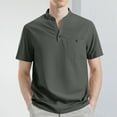 thumbnail image 2 of Mens White Tshirt Cheap Mens T Shirts Men's Short Sleeve Henley Shirts with Pocket, V-Neck Button T-Shirts Summer Casual Sports Blouse Tops, 2 of 6