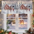 thumbnail image 5 of Christmas Snowman Valances for Windows, 42 x 18in, Farmhouse Winter Snowflake Xmas Tree Rod Pocket Kitchen Valance Curtain Light Filtering Window Treatments for Living Room Bedroom, 1 Panel, 5 of 7