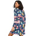 thumbnail image 2 of FORMRS Womens Long Sleeve Nightgowns Crew Neck Sleep Shirt Soft Pajamas Sizes S-3XL, Pink Cartoon Truck Pattern, 2 of 8