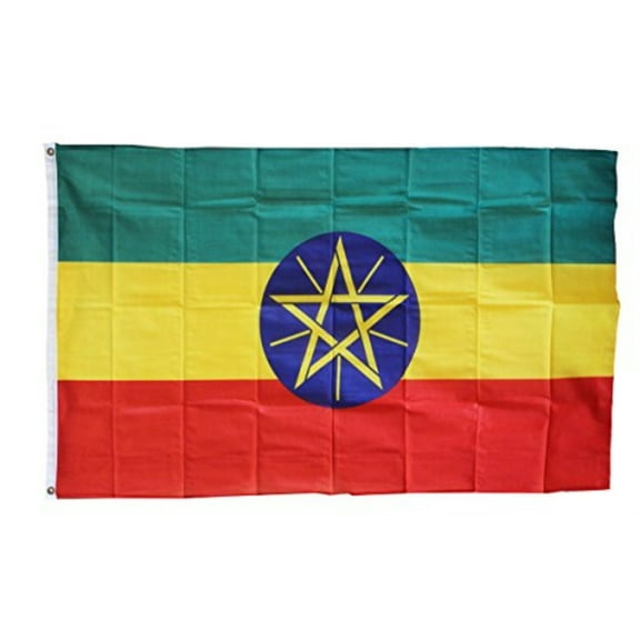 Ethiopia with Star Flag African Country Banner Ethiopian Republic Pennant