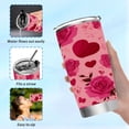thumbnail image 6 of 20oz Double-Wall Vacuum Insulated Stainless Steel Tumbler with Straws Sports Mugs BPA-Free Red Valentine's Day Pattern, 6 of 7