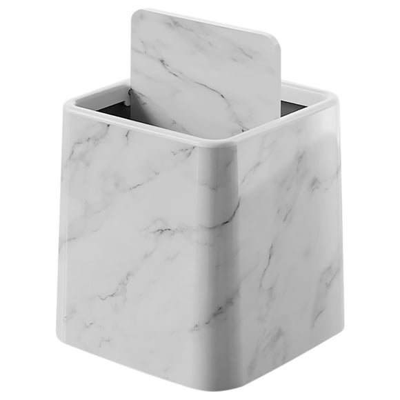 Marble Pattern Trash Can With Lid For Bathroom Desk Kitchen Bedroom Office Small Garbage Can For Home Decor And Organization