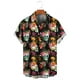 thumbnail image 3 of Camisas de hombre con estampado de calaveras y flores unisex, divertidas camisas hawaianas de manga corta con estampado de calaveras en 3D, camisas con solapa estampadas para hombre, 3 of 5