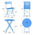 thumbnail image 3 of QinaQin Juego bistró plegable de 3 piezas con 1 mesa y 2 sillas, estructura metálica para balcón, patio, jardín o espacios pequeños, 3 of 8