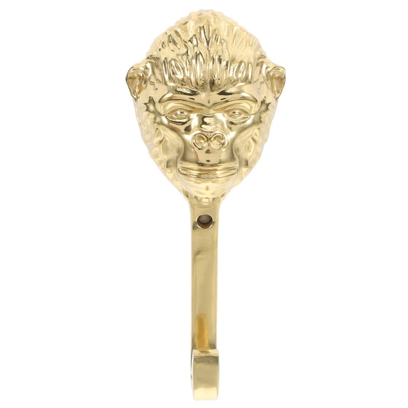 FONDOTIN Coat Rack Golden Brass Gorilla Head Hook 1Pack Animal Shaped Wall Hooks Bathroom Towel Hanger