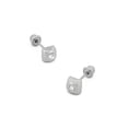 thumbnail image 1 of Broquel Cuadro Con Zirconia Oro Blanco Sólido 14k, 1 of 3