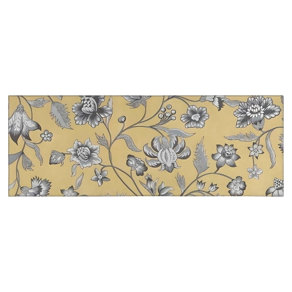 Pioneer Flower Floral Print Pattern Kitchen Rug Mat,Kitchen Runner Rugs Non Skid Washable,Decorative Kitchen Floor Mats for Kitchen,Sink,Laundry,17"X47"
