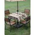 thumbnail image 4 of Outdoor Tablecloth with Umbrella Hole for Patio/Picnic/Party/Camping, 250th Anniversary Waterproof Table Cloth Square Cover Washable, Beige Home Sweet Black Plaid (54"x 54"), 4 of 9