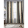 thumbnail image 3 of Boho Streiped Semi Sheer Curtains 84 Inch Length 2 Panels Set, Vintage Abstract Beige Vertical Stripes Sheer Kitchen Curtain Privacy Voile Window Curtain for Living Room Bedroom Rod Pocket Drapes, 3 of 7