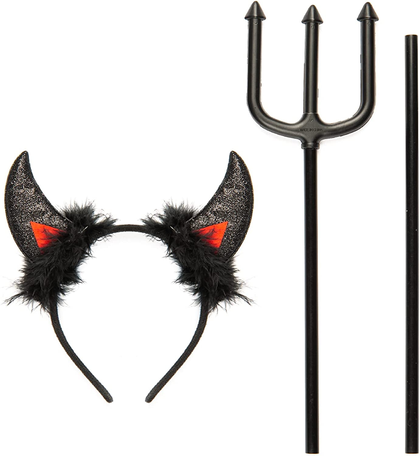 FUNCREDIBLE Devil Horns And Pitchfork Devil Costume Accessories Set
