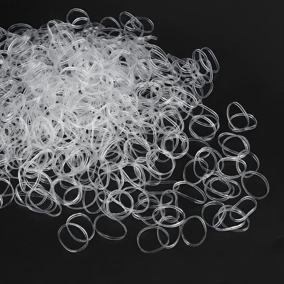 FLORNIX 2026 New 1000Pcs Clear Hair Ties Elastic Hair Bands Mini Rubber Bands No Damage Soft Small Hair Elastics for Women Girls Hair Styling Accessories Plastic Ponytail Holders