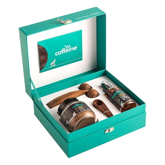 Kit de regalo Caffeine Coffee De-stress con aceite para pulir el cuerpo