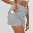 thumbnail image 2 of UJNDER Skorts For Women Summer Drawstring Skirt Built In Shorts With Pockets Tennis Comfortable Mini Skirt Grey L, 2 of 7