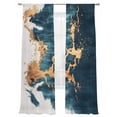 thumbnail image 6 of Teal Yellow Art Sheer Curtains for Living Room Bedroom Modern Abstract Art Aesthetics Sheer Curtains 84 Inch Long 2 Panels Set Light Filtering Curtain Window Treatments Drapes for Dining Room, 6 of 6