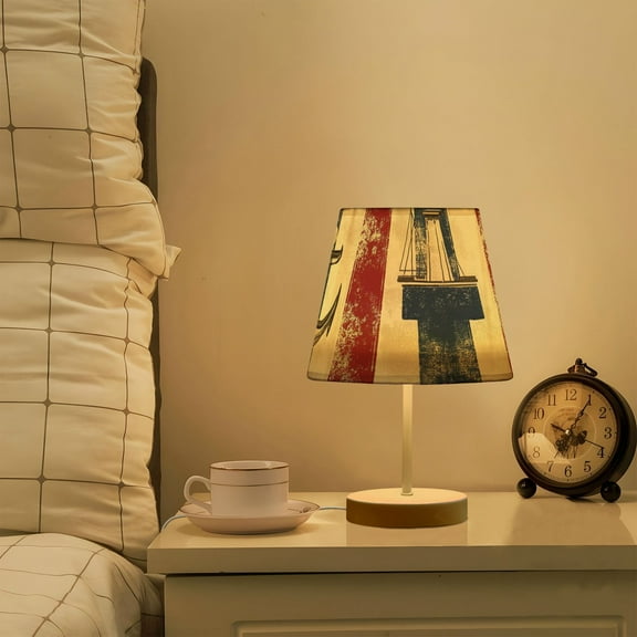 Anchors Ship Wheels LED Desk Lamp Table Lamp USB Bedside Nightstand Small Lamp for Bedroom Living Room Kids Room