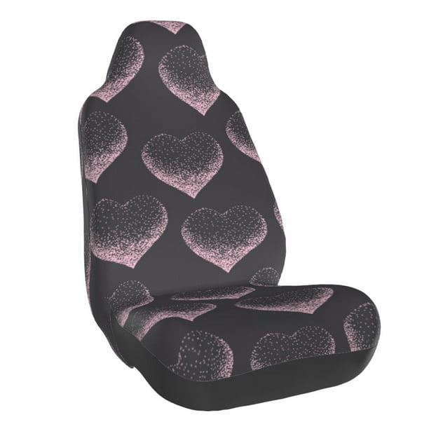 Fotbe pink hearts Funda para Asiento de Auto con Estampado – Impermeable y Antisudor – Ajuste Universal, Lavable a Máquina, Antideslizante (1 Pieza)