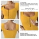 thumbnail image 5 of Traje de baño de una pieza para mujer Cremallera Sin espalda Manga corta Cuello en U Color puro Traje de baño de una pieza para natación de verano Playa Amarillo S, 5 of 6
