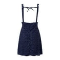 thumbnail image 5 of Sngxgn Women's Square Neck Lantern Long Sleeve Ruffle Shirred Flowy Mini Dress(Navy,XXL), 5 of 6