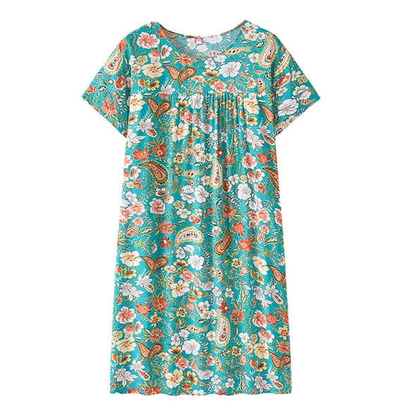 Harpily Special Offer Shirts for Women Summer Cotton Silk Short Sleeved Sleep Dress For Middle Women New Loose Fitting Home Wear Elderly Sleepwear Plus Size Dress