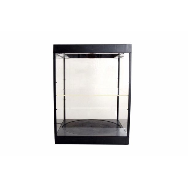 Large LED Light Display Case with Rotary Table and Adjustable Shelf
