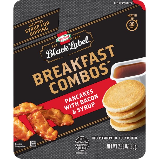 HORMEL BLACK LABEL BREAKFAST COMBOS Pancakes, Bacon, and Syrup, 2.83 Oz