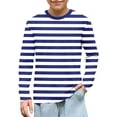 thumbnail image 5 of RRMuAzgs Girls Long Sleeve Tops Color Blocked Striped Crewneck T-Shirts Loose Fit Pullover Shirt for 3-14Years, 5 of 8
