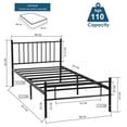 thumbnail image 4 of Cama Individual de Metal, Color Negro (Sin Colchón, 197*99cm), 4 of 6
