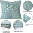 thumbnail image 4 of Juego de 2 fundas de almohada de 45 x 45 cm, suaves y estampadas, para sofá, cama o sillón, color azul., 4 of 5