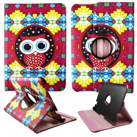 Colorful Owl Kindle fire HD 8.9 inch PU Leather Folding Tablet 360 Rotating Case Slim fit Folio standing protective rotating Smart
