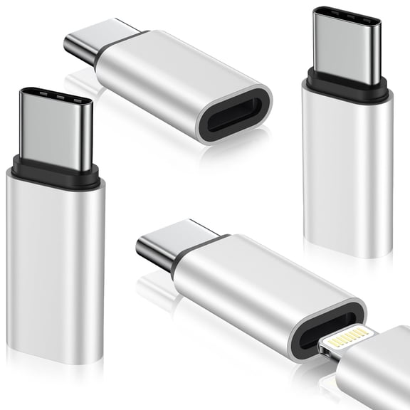 4 Pack Light-ning to USB C Adapter,Gender Charger Adapter for iPhone Type C to Light-ning Adapter Fast Charging&Data Transfer Converter Competible for iPhone 16 15 Samsung,Not for Audio/Headphone/OTG