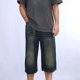 thumbnail image 1 of WILLBEST Pantalones Cortos Deportivos para Hombre, Pantalones Vaqueros Holgados y Recortados para Trabajo con Bolsillos Cargo., 1 of 5