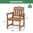 thumbnail image 5 of Ktaxon Fir Wood Dining Chair Accent Dining Chair with Vertical Slat Back Indoor Seating Brown, 5 of 9