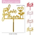 thumbnail image 3 of Mother's Day Cake Topper, Acrylic Red Flower Love You Mom Cake Decor for Mom Birthday Party, 5.51"×4.33" 4 PC, 3 of 9