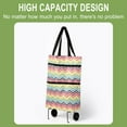 thumbnail image 6 of Trolley Folding Shopping Bag Collapsible Two-Stage Zipper Folding Shopping Bags 2 In 1 Foldable Shopping Portable Cart With Wheels Lightweight Storage Bag for Shopping Fruits Vegetables, 6 of 7