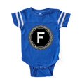 thumbnail image 1 of CafePress - Monogram Medallion F - Cute Infant Baby Football Bodysuit, 1 of 1