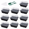 thumbnail image 1 of Paquete de 10 bandejas de inicio de semillas de de plantas de bandeja de plántulas de 120 celdas con tapa y Negro kusrkot bandeja de plántulas con domo de humedad, 1 of 7
