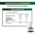 thumbnail image 3 of Alga Espirulina Orgánica 500 Mg - 100 Cápsulas Por Frasco Sin Sabor, 3 of 8