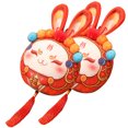 thumbnail image 4 of 2Pcs Stuffed Rabbit Mascot Toy Chinese New Year Rabbit Doll New Year Supplies, 4 of 8