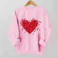 thumbnail image 3 of FAWUUDO Womens Sweet Valentines Crewneck Pullover Loose Fit Long Sleeve Heart Print Graphic Sweatshirt Casual Cozy Romantic Holiday Wear Pink L, 3 of 7