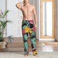 thumbnail image 5 of Uemuo Angry Shark Pattern Pattern Men's Wide Leg Palazzo Lounge Pants with Pockets Light Weight Loose Comfy Casual Pajama Pants-Medium, 5 of 9
