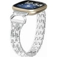 thumbnail image 2 of REQO Metal Bands Compatible with Fitbit Sense 2/Sense/Versa 4/Versa 3 Bands, Adjustable Classic Stainless Steel Bands Diamond Rhinestone Links Bracelet Band for Man&Women, 2 of 7