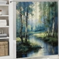 thumbnail image 6 of Pratyus River Trees Grass Shower Curtain for Bathroom Decor with Hooks Chic Modern Style 100% Polyester Waterproof Fabric 60"x72, 6 of 7
