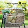 thumbnail image 3 of Outsunny Tumbling Compost Bin Outdoor 360° Dual Chamber Rotating Composter 43 Gallon, Light Gray, 3 of 9