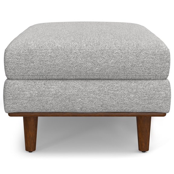 Mid-Century Modern Ottoman - 48" Wide Living Room Footrest in Mist Grey