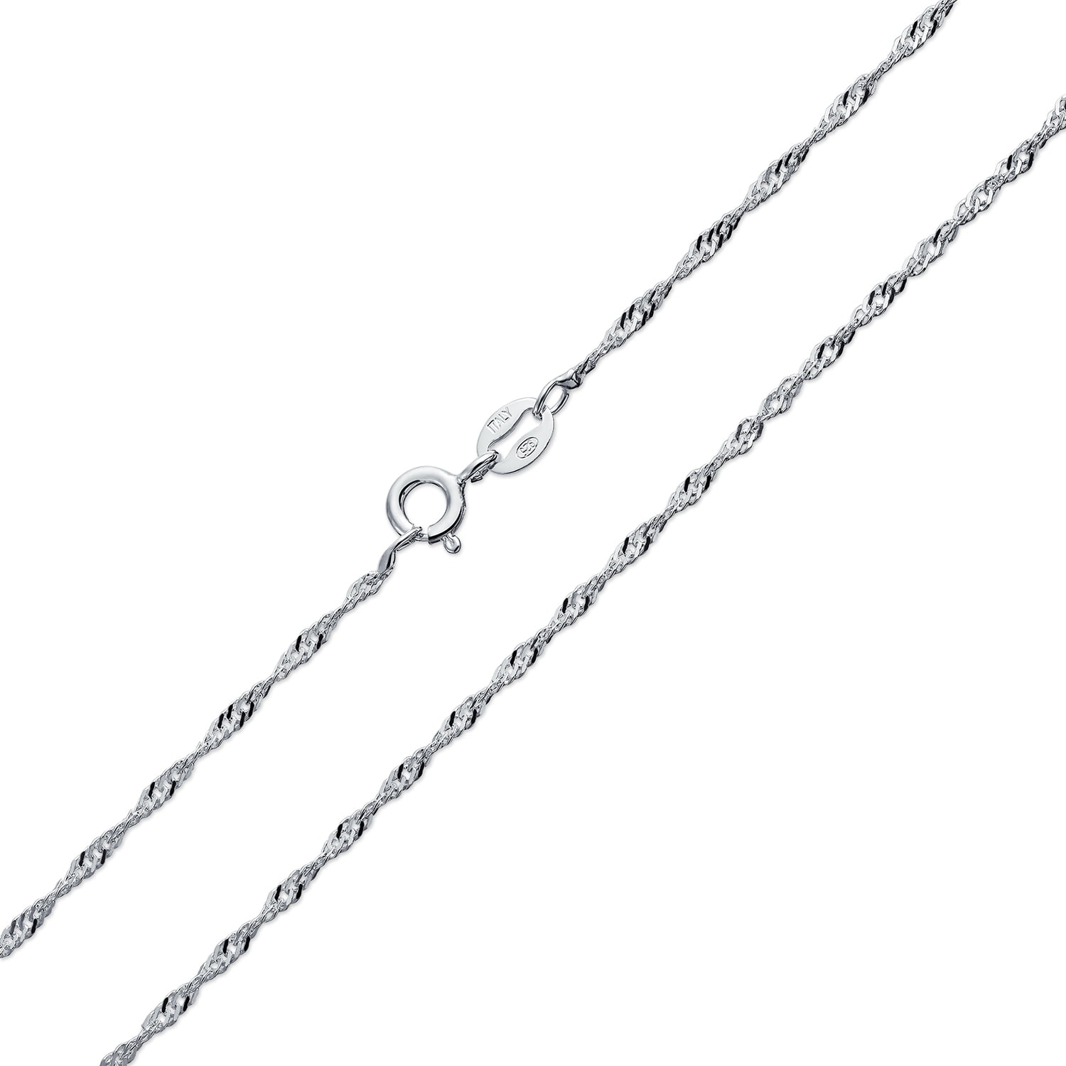 925 Sterling Silver Italian Solid Twist Rope Necklace Chain 1.5mm 