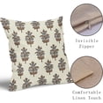 thumbnail image 4 of Brown Grey Gray Floral Pillow Covers 20x20 Set of 2 Spring Summer Flower Leaves Print Decorative Throw Pillow Cases Outdoor Farmhouse Decoration for Sofa Couch Bed, 4 of 6