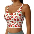 thumbnail image 2 of Fotbe Fresh Red Tomato Pattern Womens' Sports Bra Longline Wirefree Padded with Medium Support Sports Moisture-Wicking Workou Vest,Tank Top-Medium, 2 of 7
