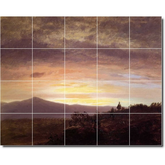 Ceramic Tile Mural-Frederic Church Landscapes Painting 217. 30" w x 24" h using (20) 6 x 6 ceramic tiles