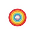 thumbnail image 1 of Round rainbow coaster coffee drink coaster heat-resistant pad non-slip insulation pad dini, 1 of 5