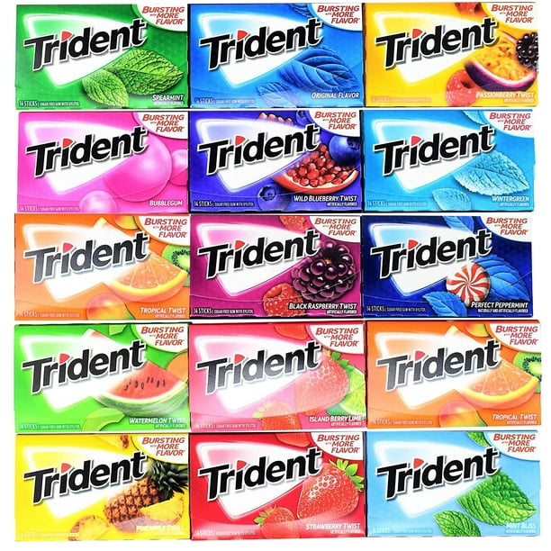 Trident Sugar Free Gum Variety Assortment Gift Pack (15 Count